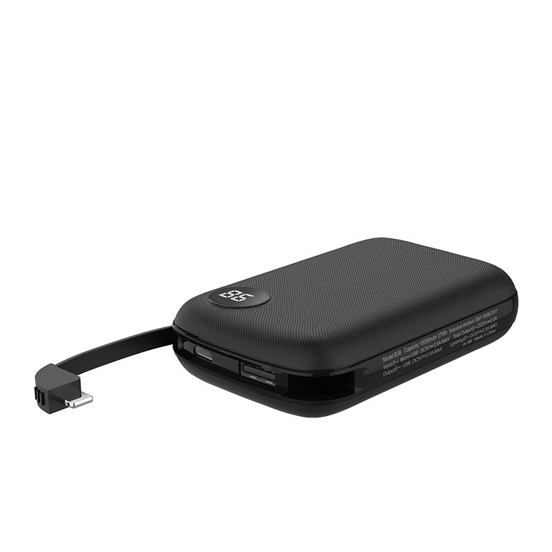 Power bank “B38 Extreme” 10000mAh single USB built-in Lightning cable