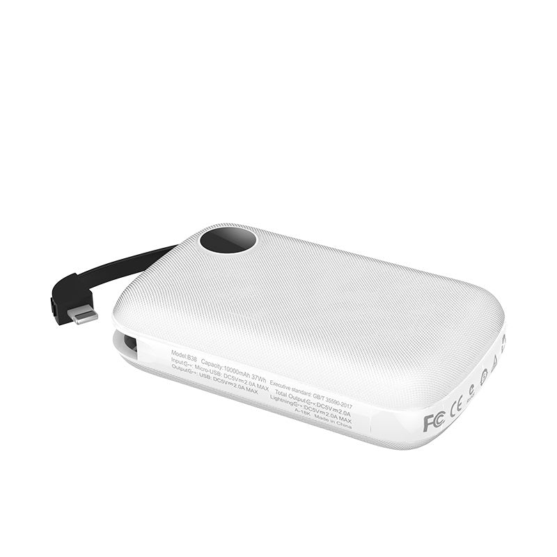 Power bank “B38 Extreme” 10000mAh single USB built-in Lightning cable