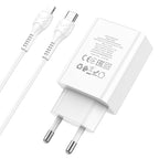 Wall charger “C100A” PD20W + QC3.0 EU set with cable