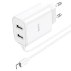 Wall charger “C103A Courser” EU dual-port with built-in cable