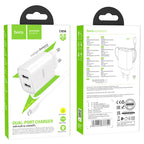Wall charger “C103A Courser” EU dual-port with built-in cable