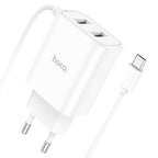 Wall charger “C103A Courser” EU dual-port with built-in cable