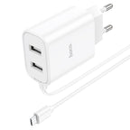 Wall charger “C103A Courser” EU dual-port with built-in cable