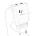 Wall charger “C103A Courser” EU dual-port with built-in cable
