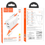 Wall charger “C103A Courser” EU dual-port with built-in cable