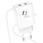 Wall charger “C103A Courser” EU dual-port with built-in cable