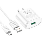 Wall charger “C109 Fighter” QC3.0 US cable set