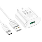 Wall charger “C109 Fighter” QC3.0 US cable set