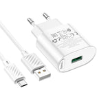 Wall charger “C109A Fighter” QC3.0 EU cable set