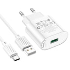 Wall charger “C109A Fighter” QC3.0 EU cable set