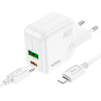 Wall charger “C111A Lucky” PD30W + QC3.0 EU cable set