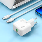 Wall charger “C111A Lucky” PD30W + QC3.0 EU cable set