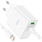 Wall charger “C113A Awesome” PD65W + QC3.0 EU cable set