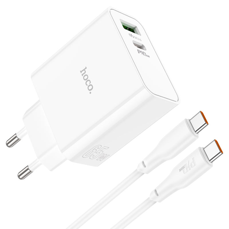 Wall charger “C113A Awesome” PD65W + QC3.0 EU cable set