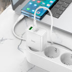 Wall charger “C113A Awesome” PD65W + QC3.0 EU cable set