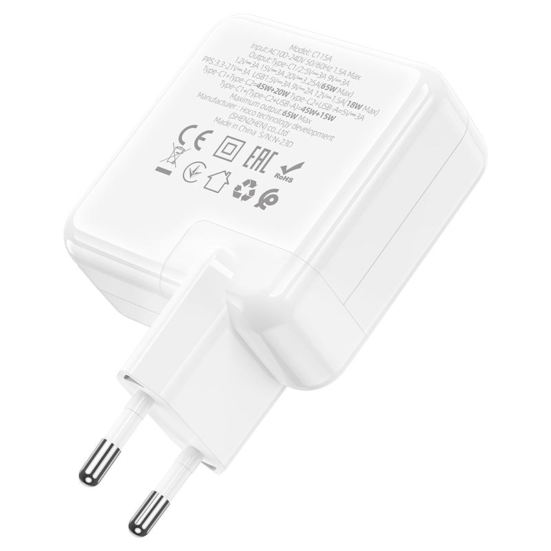 Wall charger “C115A Header” PD65W + QC3.0 EU cable set
