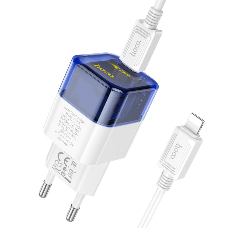 Wall charger “C125A Transparent tribute” PD20W EU cable set