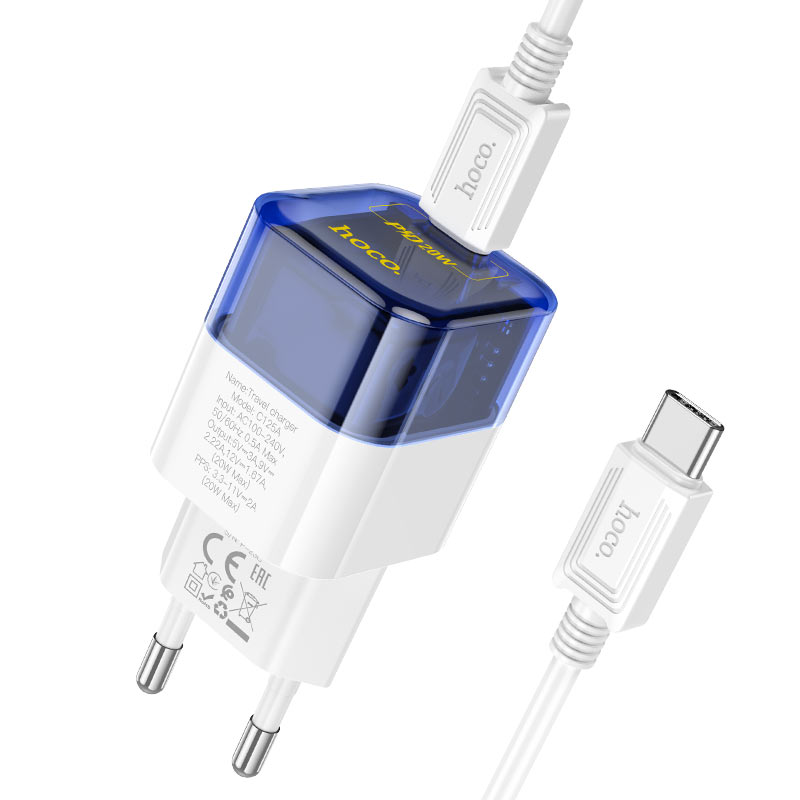 Wall charger “C125A Transparent tribute” PD20W EU cable set