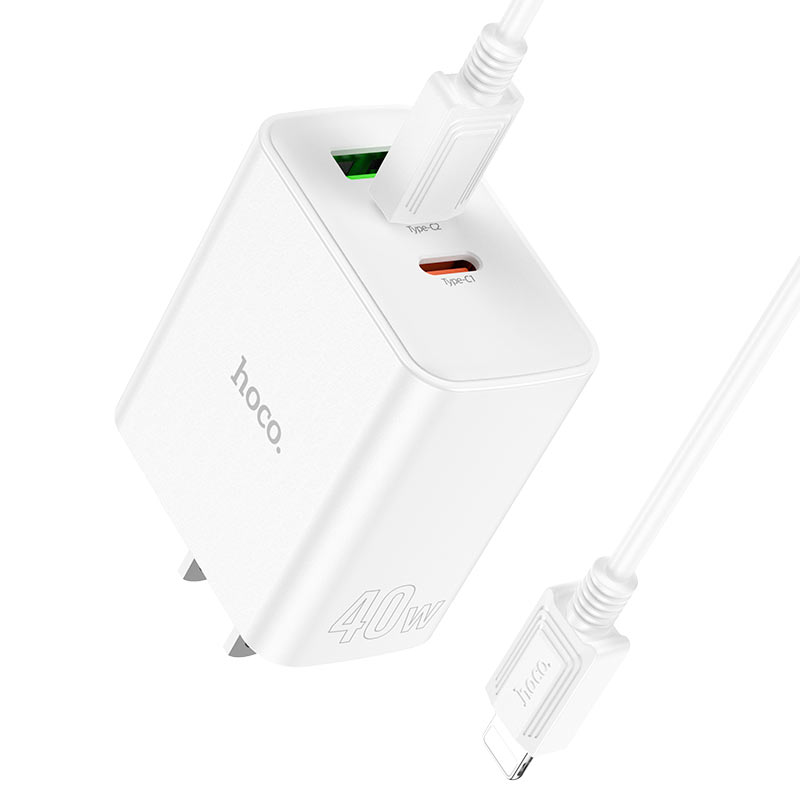 Wall charger “C126 Pure power” 40W PD20W + QC3.0 US cable set