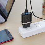 Wall charger “C12Q Smart” QC3.0 EU single USB set with cable