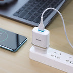 Wall charger “C12Q Smart” QC3.0 EU single USB set with cable