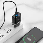 Wall charger “C12Q Smart” QC3.0 EU single USB set with cable