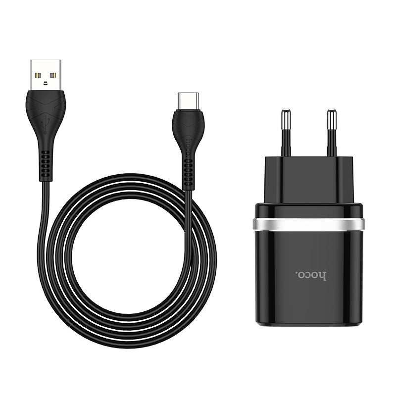 Wall charger “C12Q Smart” QC3.0 EU single USB set with cable
