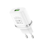 Wall charger “C12Q Smart” QC3.0 EU single USB set with cable