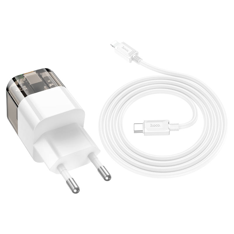 Wall charger “C131A Platinum” PD30W + QC3.0 EU cable set