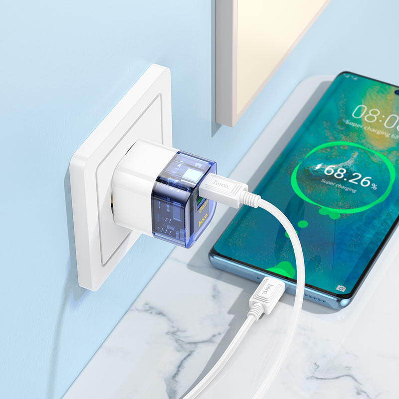 Wall charger “C131A Platinum” PD30W + QC3.0 EU cable set