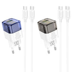 Wall charger “C131A Platinum” PD30W + QC3.0 EU cable set