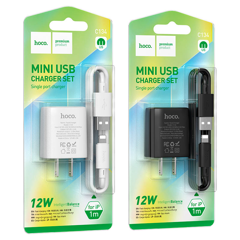 Wall charger “C134 Solid” US cable set