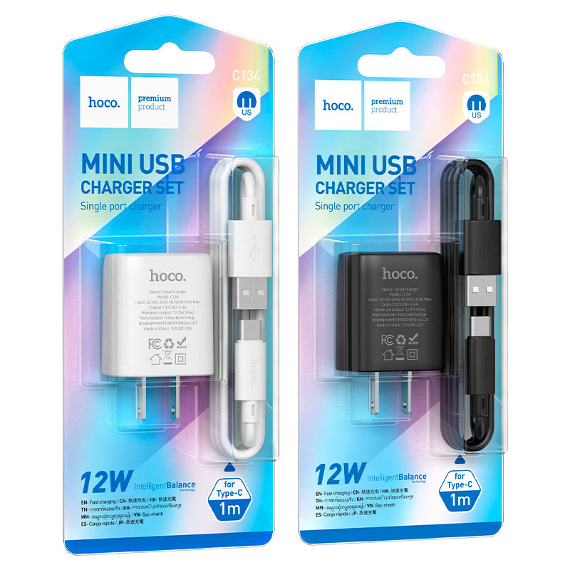 Wall charger “C134 Solid” US cable set