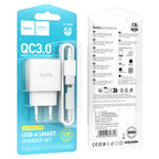 Wall charger “C140A Smart” QC3.0 EU cable set
