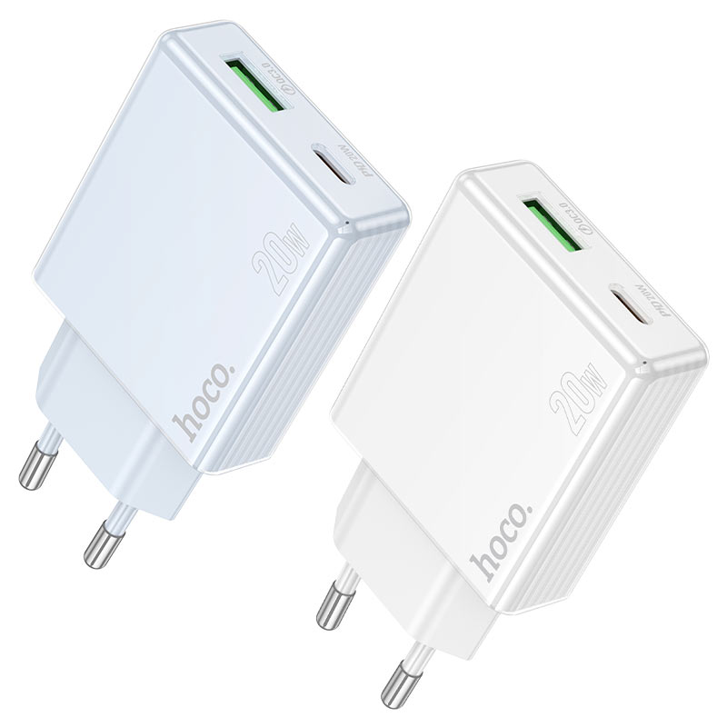 Wall charger “C142A Direct” PD20W + QC3.0 EU cable set
