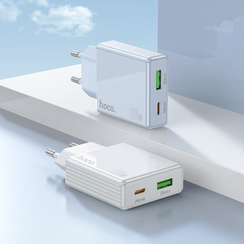 Wall charger “C142A Direct” PD20W + QC3.0 EU cable set