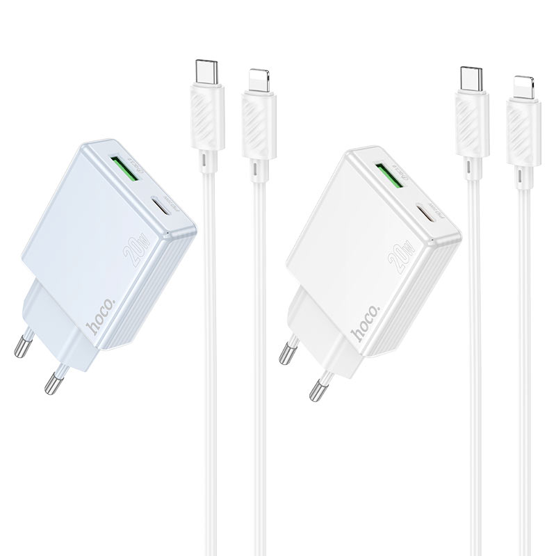 Wall charger “C142A Direct” PD20W + QC3.0 EU cable set