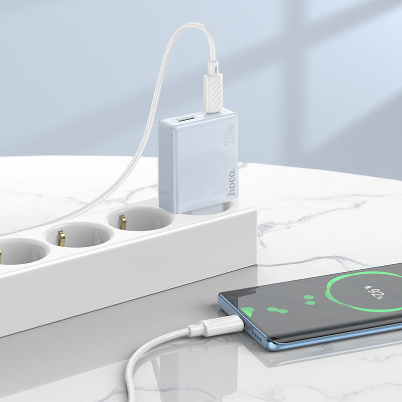 Wall charger “C142A Direct” PD20W + QC3.0 EU cable set