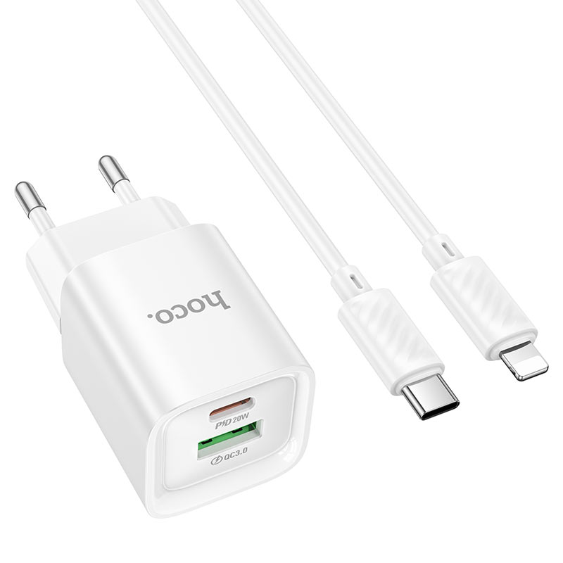 Wall charger “C147A Charm” PD20W + QC3.0 EU cable set
