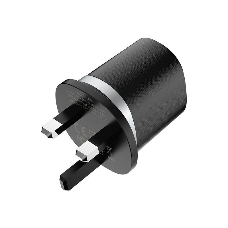 Wall charger “C46 Luster power” UK charging adapter set with cable