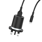 Wall charger “C46 Luster power” UK charging adapter set with cable