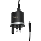 Wall charger “C46 Luster power” UK charging adapter set with cable