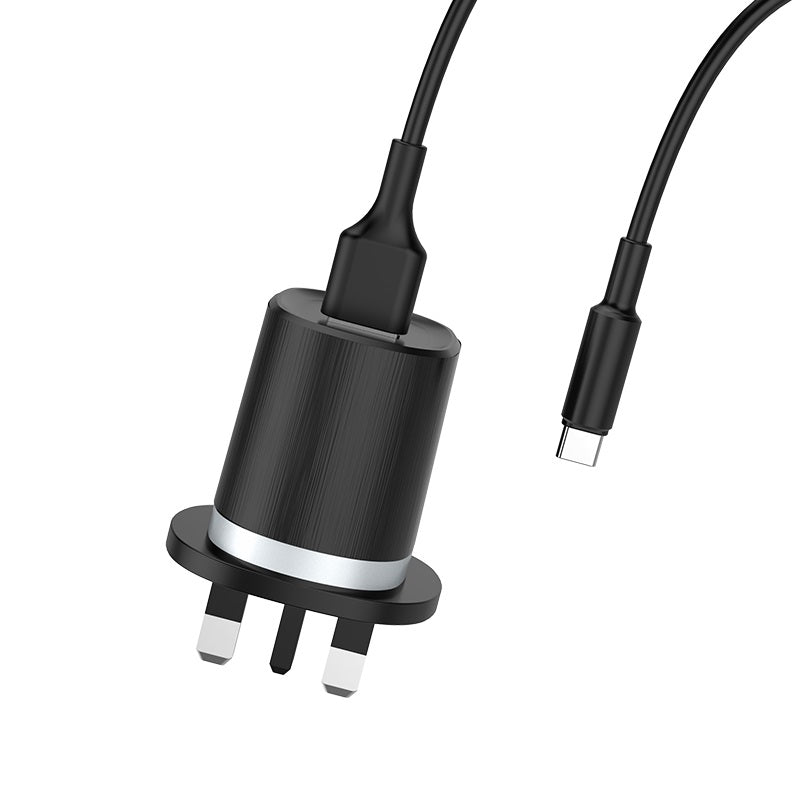 Wall charger “C46 Luster power” UK charging adapter set with cable