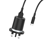 Wall charger “C46 Luster power” UK charging adapter set with cable