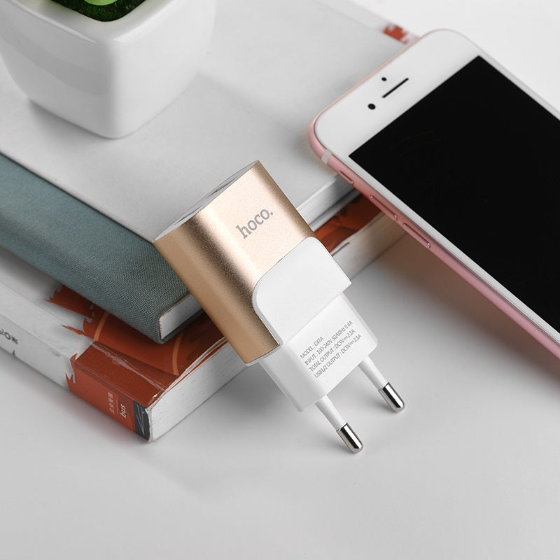 Wall charger “C47A Metal” dual USB ports EU