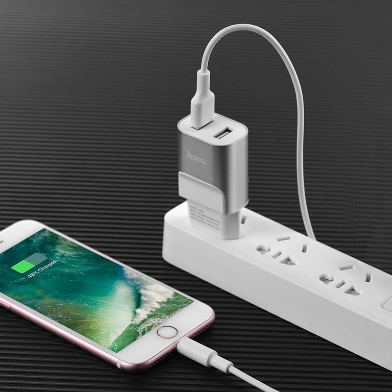 Wall charger “C47A Metal” dual USB ports EU