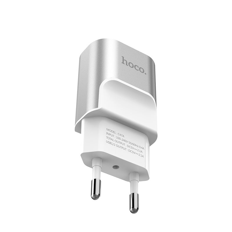 Wall charger “C47A Metal” dual USB ports EU