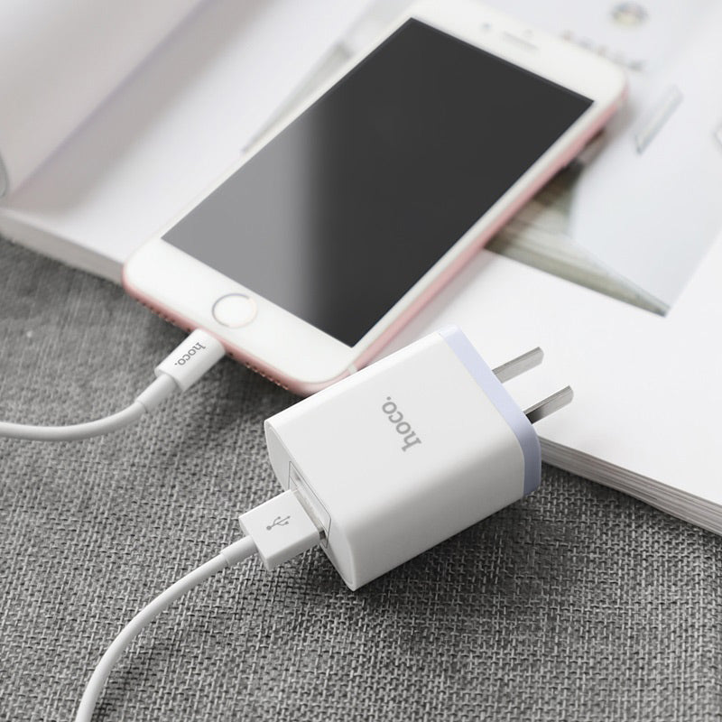 Wall charger “C50 Luster sharp” dual port set with cable