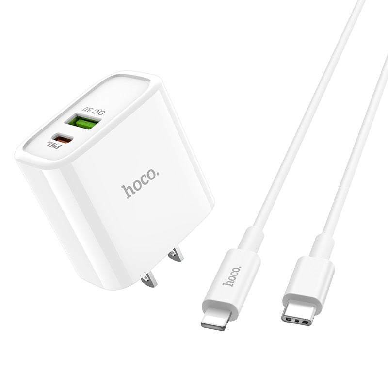 Wall charger “C57 Speed charger” USB QC3.0 & Type-C PD set with cable US