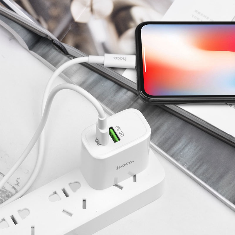 Wall charger “C57 Speed charger” USB QC3.0 & Type-C PD set with cable US
